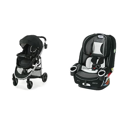 Graco Modes Pramette Stroller, Baby Stroller & 4Ever DLX 4 in 1 Car Seat, Infant to Toddler Car Seat, with 10 Years of Use, Fairmont, 20×21.5×24 Inch (Pack of 1)