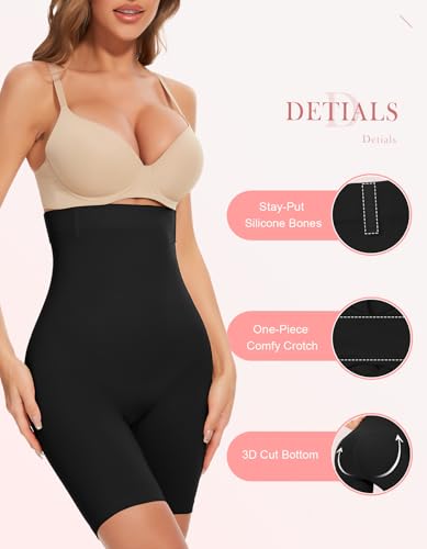 Shapewear Tummy Control Shorts - High Waisted Body Shaper Underwear Compression Thigh Slimmer Butt Lifting Pantis4