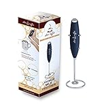 Star Coffee Powerful Handheld Milk Frother with Stand-Bonus Scoop w/Bag Clip, Micro Cloth & eBook Included-Stainless Steel Whisk-Ideal Mixer for Coffee, Latte, Drinks, 2