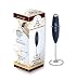 Star Coffee Powerful Milk Frother with Stand - Includes FREE BONUS Scoop w/Bag Clip & Microfiber Cloth - Stainless Steel Whisk - Drink Mixer for Coffee Foam, Hot Chocolate, Latte