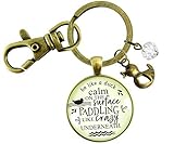 Gutsy Goodness Inspirational Keychain Be Like A Duck Calm Paddling Funny Hustle Mantra Quote Jewelry Gift