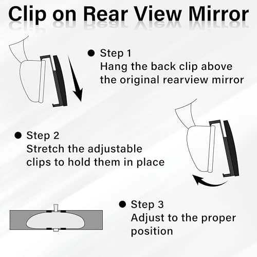 Image of Rear View Mirror, Universal 11.4 Inch Interior Clip On Panoramic Convex Mirrors for Car Accessories, HD Anti Glare Wide Angle and Reduce Blind Spot, Extended Rear View Mirror for Cars, SUVs, Trucks