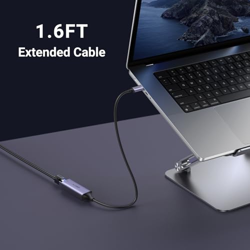 Image of UGREEN USB C to Ethernet Adapter, 1.6FT Gigabit RJ45 to USB 3.0 Type-C (Thunderbolt 3) Ethernet LAN Network Adapter, Compatible with MacBook Pro, iPad Pro, Dell XPS and More (Pack of 2)
