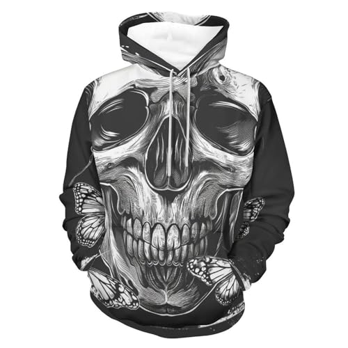 Sweatshirt papillon squelette au motif gothique imprimé hoodie