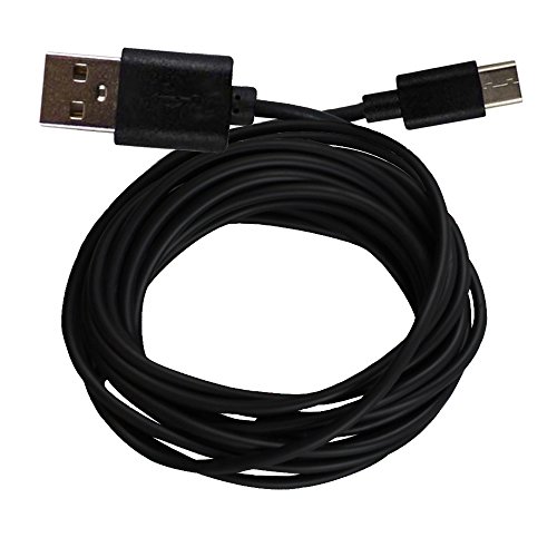 WalR, USB Type-C Data Cable for Microsoft Surface Pro 1 2 3 4 5 6 Surface Book 2 13.5, Black Charger Cord, 10 ft