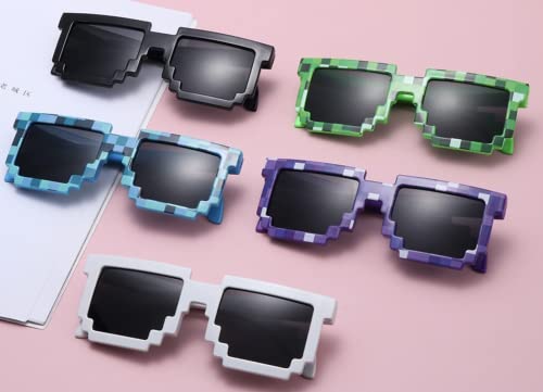 Image of DC DECORIO Thug Life Sunglasses Pixel Gangster Gangsta Life Funny Novelty Shades With Box Packing (BIG-5 COLORS)