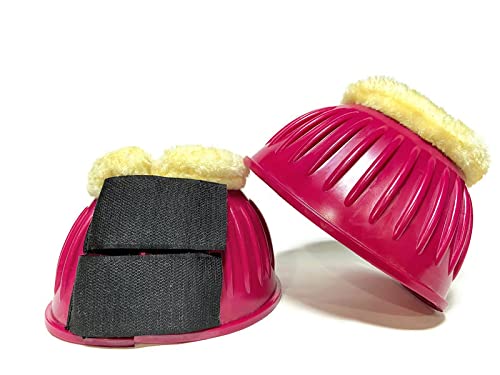 Equipride OVERREACH BOOTS BELL BOOTS MADE HIGH QUALITY RUBBER WITH FAUX FUR LINED XXL-XS (XL, Burgundy) โ image 1