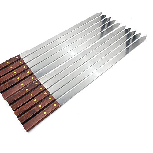 MYKK Skewers 60cm Large Stainless Steel Barbecue Skewer Long Handle Barbecue Pin Fork Kebab Camping Tool 60 * 1.5 * 1.4cm 10 Pieces