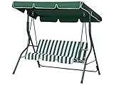 Beliani Stilvolles Hollywoodschaukel für Garten in Streifen weiß/grün Chaplin