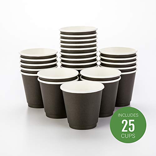 Image of Restaurantware 8 oz Black Paper Coffee Cup, 25 Pack
