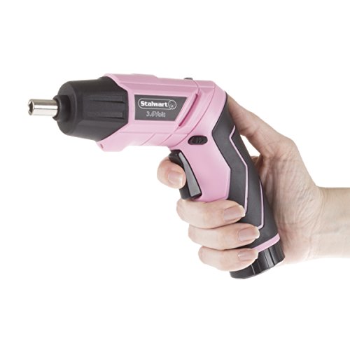 Stalwart - 75-Pt1031 Pivoting Screwdriver 45 Pc. Set-Pivoting Cordless Power Tool With Rechargeable 3.6V Lithium Battery, Led Lights, Bits, Sockets, And Case By Pink #TOP7