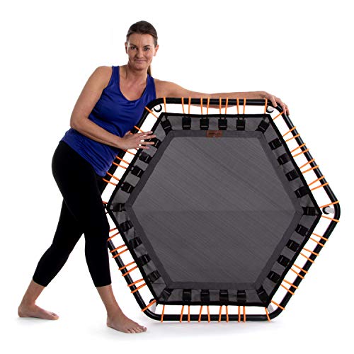 Ampel 24 Minitrampolin rund oder hexagonal mit Haltestange, Fitness Trampolin mit Bungee-Seil-System… – Bild 3