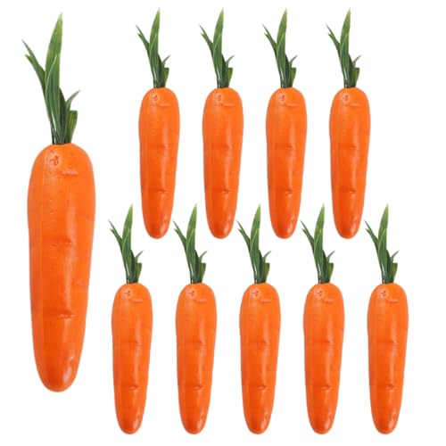 10 PCS Mini Carottes Artificielles, Légumes Simulés Réalistes pour Décoration de Pâques, Halloween, Noël, Maison et Cuisine
