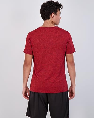 Image of Echo 5 Pack: Men's V Neck Quick Dry Fit Dri-Fit Short Sleeve Active Wear Training Athletic Essentials T-Shirt Tee Fitness Gym Workout Undershirt Top-Set 4,XXL
