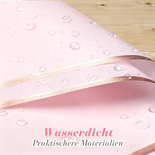 Eudomis 30 Blatt Blumenstrauß Geschenkpapier 58x58 cm, Wasserdichtes Verpackungspapier mit Schere und Band, Blumen Papier mit Band, Geschenke, Kunst & Handwerk（10 Farben ）