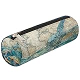 Mexpekil Estuche para lápices retro con diseño de tortugas oceánicas y estrellas de mar para niñas y niños, bolsa de papelería, pequeña bolsa de suministros escolares para estudiantes y oficina