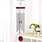 Memorial Wind Chimes Outdoor Large Deep Tone, Sympathy Wind-Chime Personalized with 6 Tuned Tubes, Elegant Chime for Garden Patio Balcony and Home