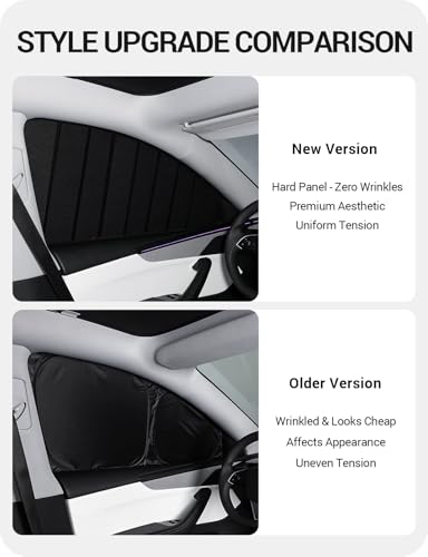 Image of BASENOR [Upgraded Gen2] Tesla Model Y Juniper Side Window Sunshade 2025 2026, 7PCS Full Set Wrinkle-Free Window Covers for Kids, Camping & Privacy Rest, Rear Windshield Reflective UV Protection