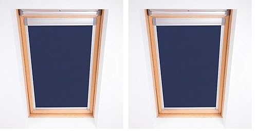 Bloc Skylight Blind for Velux Roof Windows Blockout, Navy, MK04 (Pack of 2)