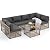Pamapic 7 Pieces Outdoor Sectional Set, All-Weather PE Rattan Patio Conversation Set, Wicker Adjustable Patio Furniture Set with Washable Cushions Covers and Coffee Table, Brown Rattan, Gray Cushion