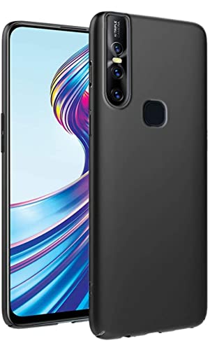 Image of Mobile Back Cover Case for Vivo V15 (Silicone Case|CameraProtection|Black SC1510)