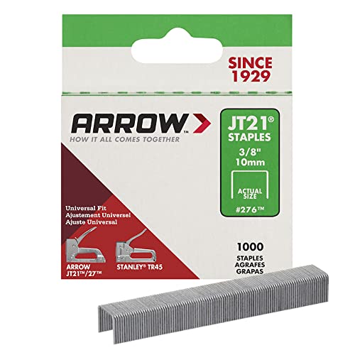 Image of Arrow 276 JT21 3 /8-Inch / 10mm Staples, 1000 Staples, Pack of 3