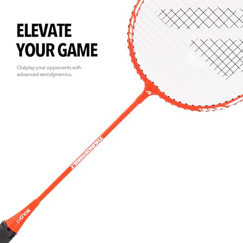 Image of Boldfit Badminton Rackets for Beginners, Adults Aluminium Shuttle Bat with Full Cover Bag Badminton Racket for Practice & Match Lightweight Badminton Racquet with Grip Handle Shuttle Racket - Orange
