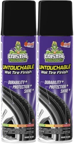 Untouchable Tire Shine Spray (2 Pack) Citrus Scent Wet Look Tire Shine No Sling Long Lasting Car Tire Shine No Touch Application
