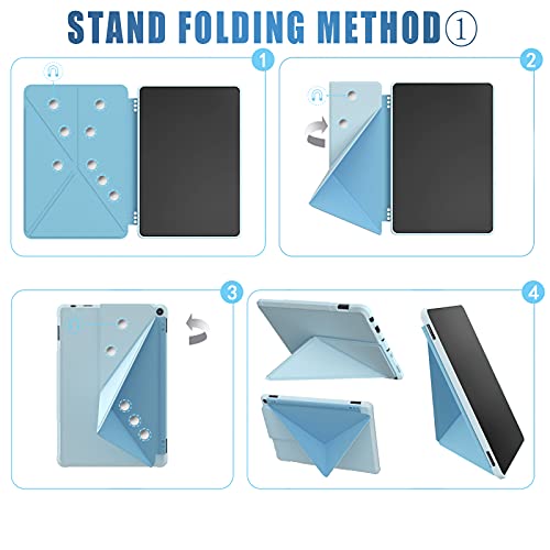E Net-Case Origami Case For All-New Amazon Fire Hd 10 & Fire Hd 10 Plus Tablet (Only Compatible With 11Th Generation 2021 Release) - Multi Angle Magnetic Standing Cover With Auto Sleep/Wake (Sky Blue) #TOP5