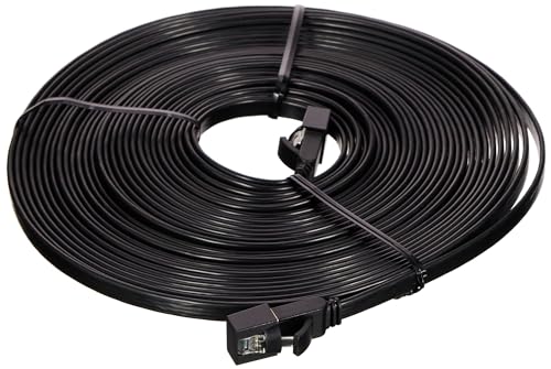 Image of UGREEN Cat7 Ethernet Cable, High Speed 10Gbps 600Mhz /s Shielded LAN Cord Flat Gigabit RJ45 Patch Cords Internet Wire Black for Gaming PS5 Xbox PC Router Modem Smart TV(10M)