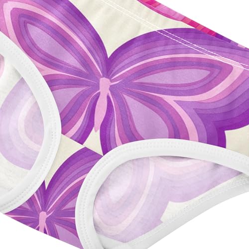 Toddler Girls Underwear 2t Cotton Girl Panties Cute Florals Kids Undies Briefs Stylized Butterfly Purple Pink4