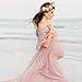 Beach Vacation Clothes for Women,Maternity Lace Dress for Photoshoot Off Shoulder Gown Pregnancy Dresses for Photography,Mermaid Gown Off Shoulder Dropped Sleeve Beach Fashion Pink-a