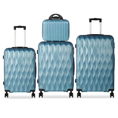 Lishetimig Luggage Sets 4 Piece Travel Suitcase Set with ABS Hard Shell Luggage, Secure TSA Lock with 360° Spinner Wheels, 14" 20" 24" 28" Case-Airline... Lishetimig Luggage Sets 4 Piece Travel Suitcase Set with ABS Hard Shell Luggage, Secure TSA Lock with 360° Spinner Wheels, 14" 20" 24" 28" Case-Airline Approved (Blue)