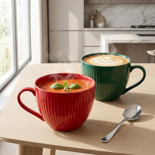 24 oz Ribbed Jumbo Mug Set of 2