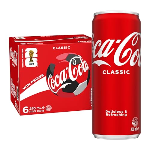 Coca-Cola Classic Soft Drink Multipack Mini Cans 6x250mL