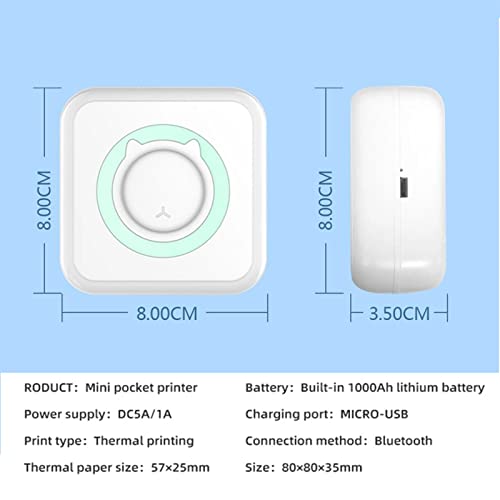 Pocket thermische printer, multifunctionele mini fotoprinter, draadloze bluetooth printer, labelprinter, labelprinter… - Image 3