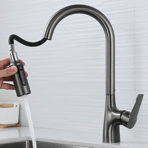 Robinet d'évier de cuisine gris pour simplifier la préparation des repas