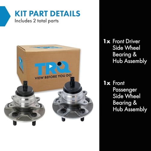 Image of TRQ Front Driver and Passenger Side Wheel Bearing and Hub Assembly Set 2 Piece Compatible with 2007-2008 Lexus LS460 2009-2017 LS460 RWD