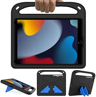 GOZOPO Kids Case for iPad 9th / 8th / 7th Generation (iPad 10.2 Inch 2021/2020/2019), Lightweight & Shockproof Handle Stand Case Compatible with iPad 10.2 / iPad Air 3rd 10.5 / iPad Pro 10.5 - Black
