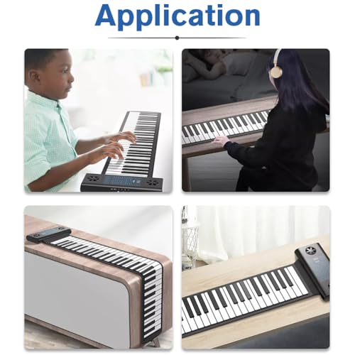 Clavier de Piano Enroulable, Pianos numériques 88 Touches avec pédale de Sustain, Support USB/MIDI/BT, Double Haut-parleurs intégrés, Piano électronique Rechargeable pour débutants, Enfants - Les Beatles, Paul McCartney, John Lennon, RIngo Starr, George Harrison Clavier de Piano Enroulable, Pianos numériques 88 Touches avec pédale de Sustain, Support USB/MIDI/BT, Double Haut-parleurs intégrés, Piano électronique Rechargeable pour débutants, Enfants – Image 8