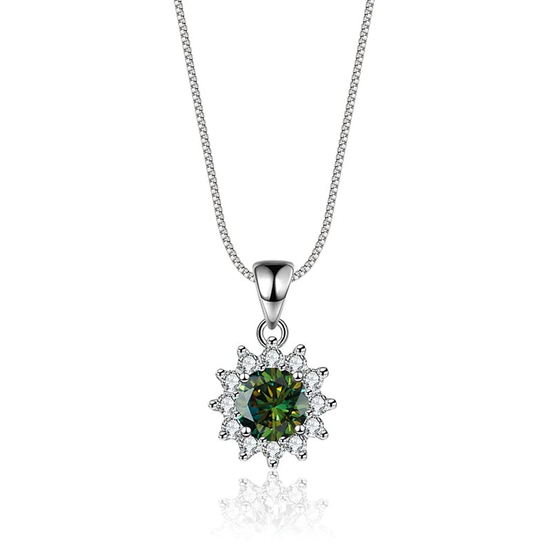 Collier pour femmes diamant rond tournesol idéal pour sublimer vos soirées
