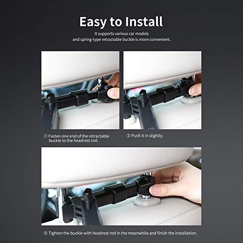 Suporte Veicular Encosto de Cabeça Extensível ROCK - iPad/Celulares/Tablets até 11 Polegadas