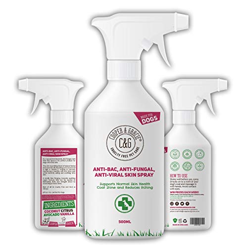 Cooper e Gracie C & G cruelty free Pet Care C & G antibatterico anti fungine Dog spray disinfettante | Ringworm Dogs | Animal Skin cuts wounds 500 ml