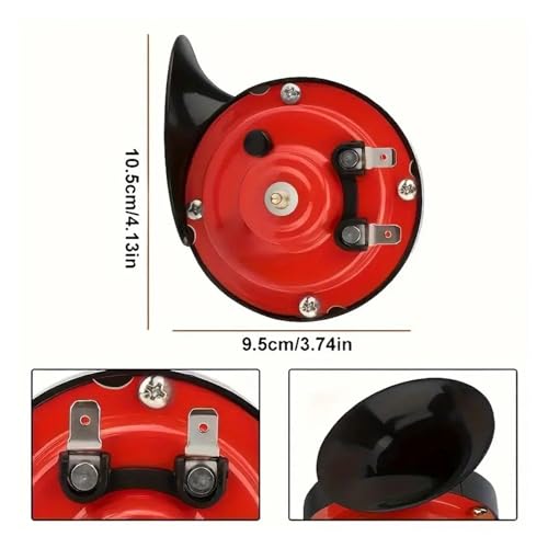 Bocinas impermeables de 12V en rojo y negro para motos y barcos 7