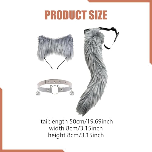 Serre-tête oreilles peluche stable et queue de déguisement sans couture - 3