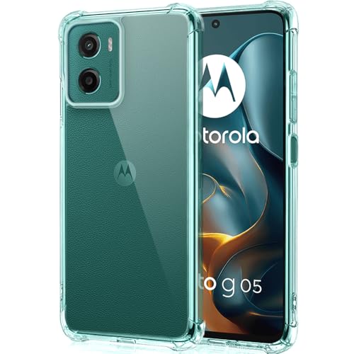 Image of TheGiftKart Crystal Clear Back Cover Case for Motorola Moto G05 | Shockproof Soft TPU Case | Cushioned Edges for Ultimate Protection Back Cover Case (TPU, Transparent)
