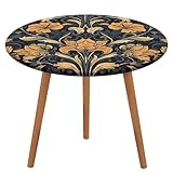 Matériau de la nappe élastique : nappe ronde imprimée de fleurs de style ancien fabriquée à partir de tissu Oxford imperméable de haute qualité, imperméable et résistant aux taches. Les protections de nappe protègent votre table contre les déversements et les taches sans se déchirer ou se déchirer facilement.