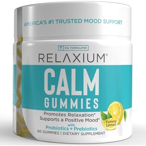 Relaxium Calm Gummy, Developed in The U.S.A., with Vitamin B6, Magnesium, and L-Theanine, One Gummy per Serving, 60 Gummies Cover