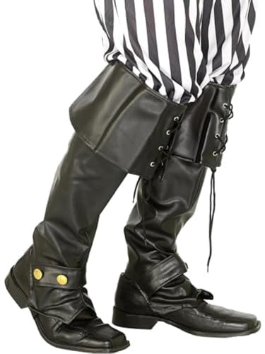 Fundas para botas de pirata unisex Smiffys 26736 en color negro y talla única para adultos 2