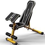 BJ&HH Home Multifunktions-Rückenlehne Sit-Ups Fitness-Stuhl Hantelbank Ausrüstung Geeignete Trainingsmuskeln Für Männer Und Frauen,Gelb
